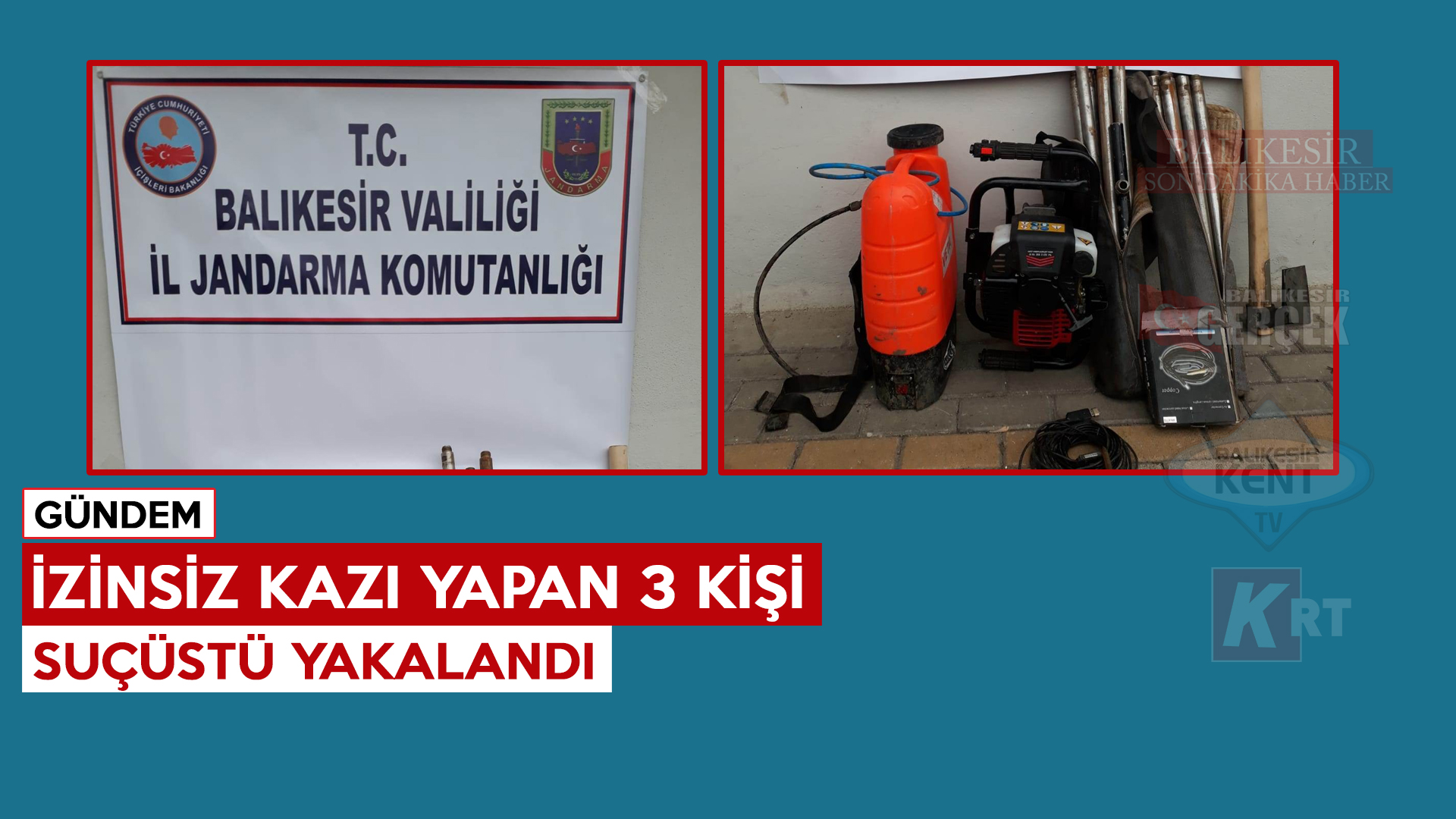 İZİNSİZ KAZI YAPAN 3 KİŞİ SUÇÜSTÜ YAKALANDI