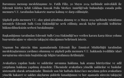 Balıkesir Barosu’ndan Avukatlara Şiddete Karşı Acil Yasal Düzenleme Çağrısı