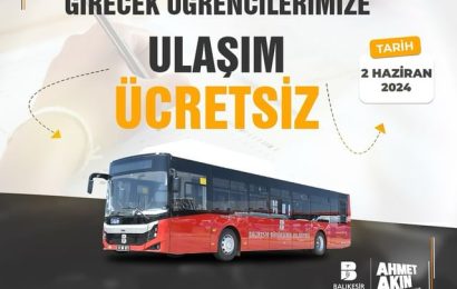 Balıkesir’de LGS Günü Ücretsiz Ulaşım ve Gürültüsüz Ortam