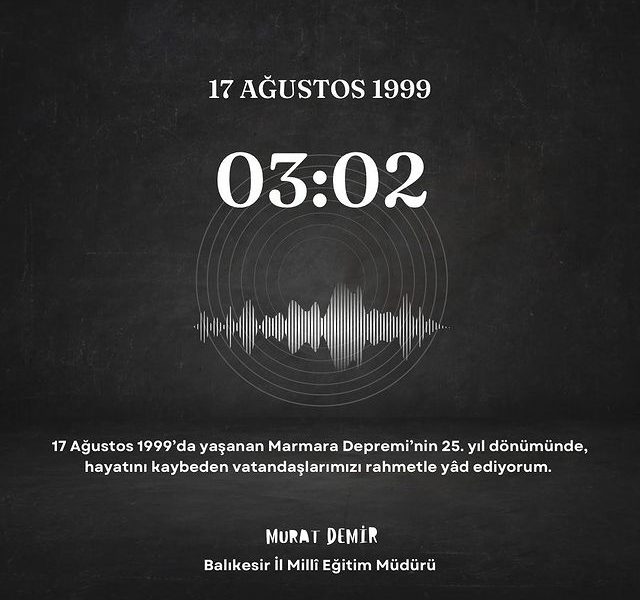 Deprem Felaketinin 25. Yılında Birlik ve Dayanışma Vurgusu