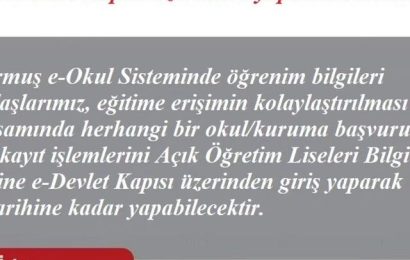 Açık Öğretim Liseleri’nden Kayıt İşlemi Yeniliği!