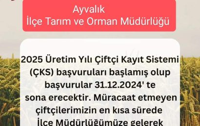 2025 Üretim Yılı Çiftçi Kayıt Sistemi Başvuruları Başladı