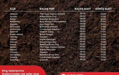 Balıkesir Tarım ve Hayvancılık Fuarı için Ücretsiz Ring Seferleri Başlıyor