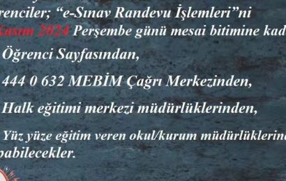 Açık Öğretim Okullarında e-Sınav Randevu Süreci Başladı