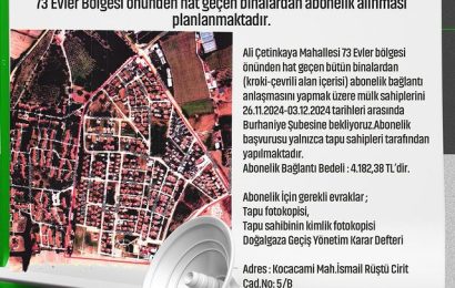 Burhaniye Ali Çetinkaya Mahallesi’nde Doğalgaz Abonelik Hattı Açılıyor