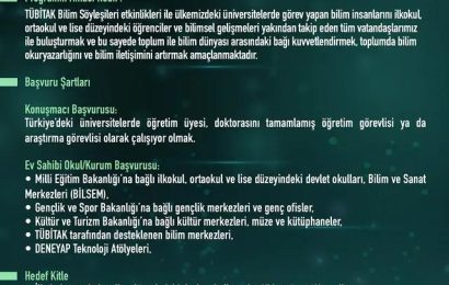 Bilim Söyleşileri Başvuruları Başladı