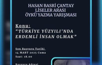 Hasan Basri Çantay Öykü Yazma Yarışması Başlıyor