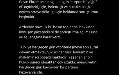 Ekrem İmamoğlu’na Soruşturma: Basın Toplantısı Sonrası Gelişmeler