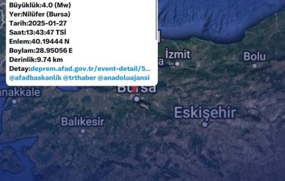 Nilüfer’de 4.0 Büyüklüğünde Deprem Meydana Geldi