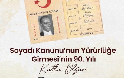 Türkiye’de Soyadı Kanunu’nun 90. Yılı Kutlanıyor
