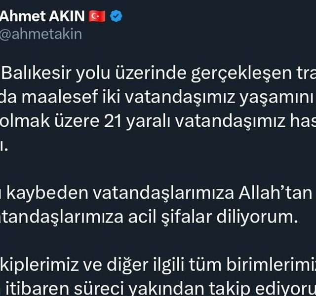 Trafik Kazası Balıkesir’de 2 Ölü, 21 Yaralı