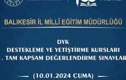 Susurluk’ta Destekleme ve Yetiştirme Kursları Sınavı Gerçekleştirilecek