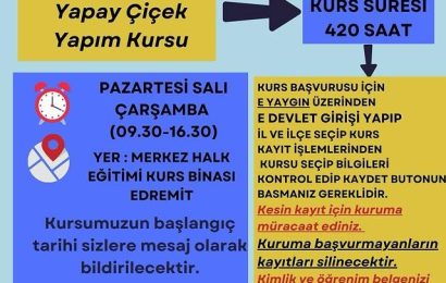 Edremit Halk Eğitimi Merkezi, yeni kurslar açıyor