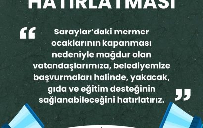 Mermer Ocaklarının Kapanmasıyla Mağdur Olanlara Destek Başvurusu Başladı