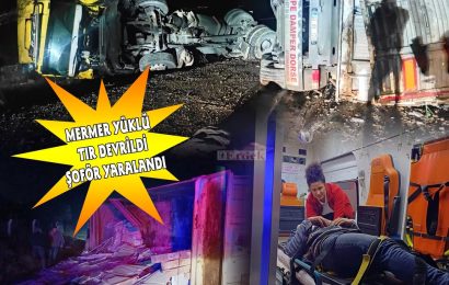 Marmara İlçesinde Mermer Yüklü TIR Devrildi: Sürücü Yaralı