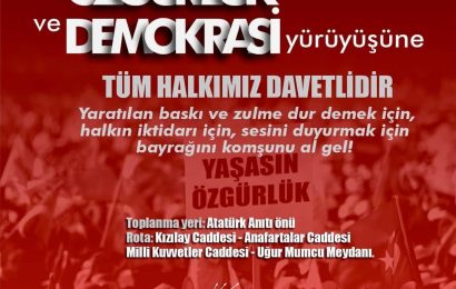 Balıkesir’de Özgürlük ve Demokrasi İçin Yürüyüş Daveti