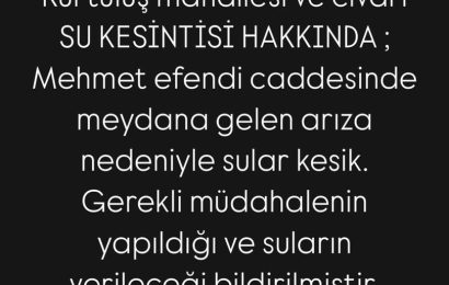 Kurtuluş Mahallesi’nde Yaşanan Uzun Süreli Su Kesintisi Halkı Mağdur Etti