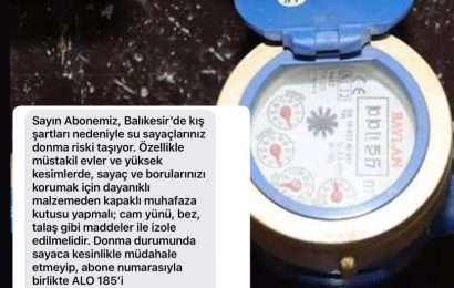 Balıkesir’de Su Sayaçları İçin Don Uyarısı: BASKİ Aboneleri Dikkatli Olmalı
