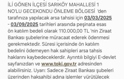 Gönen’de TOKİ’den Arsa Tahsisi Fırsatı