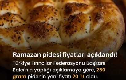 Ramazan Pidesi Fiyatları 20 TL Olarak Belirlendi