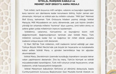 Balıkesir Valisi İsmail Ustaoğlu’ndan İstiklal Marşı’nın Kabulü ve Mehmet Akif Ersoy’u Anma Mesajı Balıkesir Valisi İsmail Ustaoğlu’ndan İstiklal Marşı’nın Kabulü ve Mehmet Akif Ersoy’u Anma Mesajı