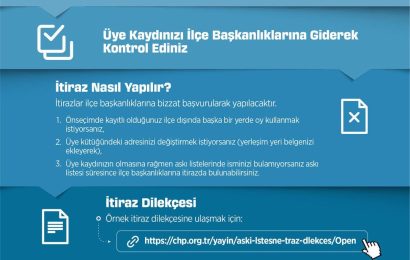 CHP Cumhurbaşkanı Adayı Önseçimi İçin Üye Kütükleri Askıya Çıkıyor