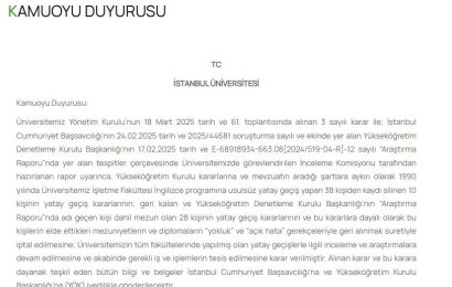 Ekrem İmamoğlu’nun Diploması Yükseköğretim Kurulu Kararıyla İptal Edildi