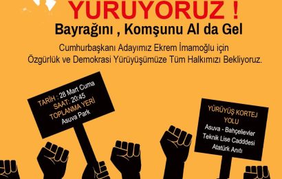 CHP Altıeylül’de İmamoğlu Destek Yürüyüşü Düzenledi