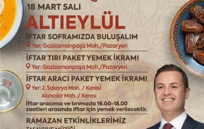 Balıkesir’de Ramazan Ayında 400 Bin Kişilik İftar Sofrası