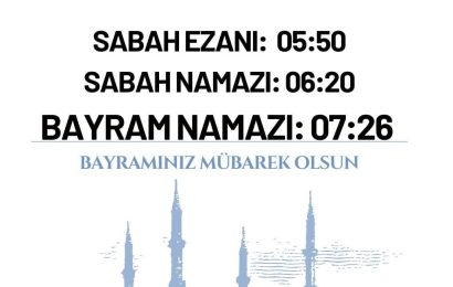 Bandırma’da Bayram Namazı Vakti Açıklandı