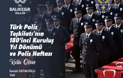 Balıkesir Valiliği’nden Polis Haftası Mesajı