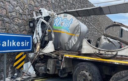 Balıkesir’de Süt Tankeri Kazası: 1 Ölü
