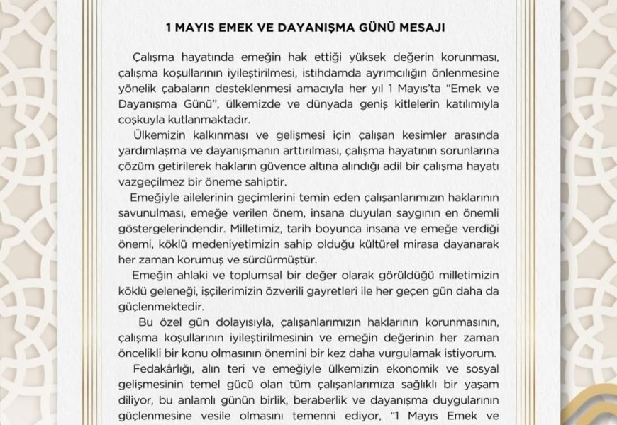 Balıkesir Valisi Ustaoğlu, 1 Mayıs Emek ve Dayanışma Günü’nü Kutladı
