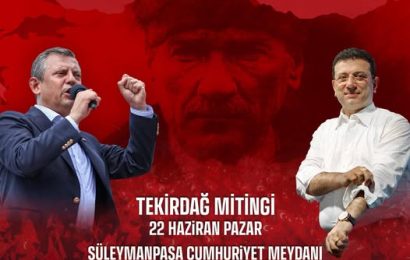 Tekirdağ’da İmamoğlu ve Siyasi Tutsakların Özgürlüğü İçin Meydanlar Dolacak