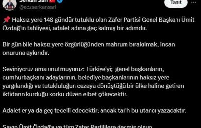Serkan Sarı’dan Ümit Özdağ ve Zafer Partililere Geçmiş Olsun Mesajı