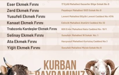 Bandırma’da Kurban Bayramı’nda Nöbetçi Fırınlar Belirlendi