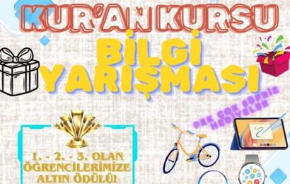Bandırma Müftülüğü Yaz Kur’an Kursları Öğrencilerine Yönelik Ödüllü Bilgi Yarışması Başladı