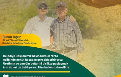 Bandırma Belediyesi Nohut Hasadı Etkinliğiyle Köyün Bereketini Paylaşıyor
