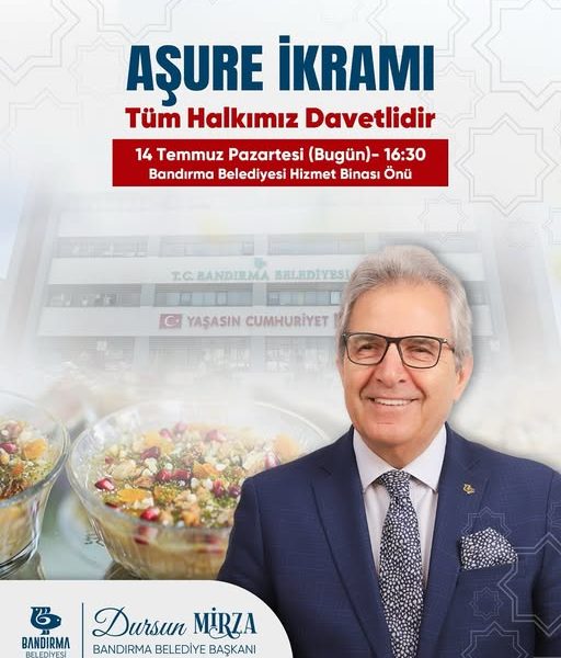 Bandırma Belediyesi’nden Aşure İkramı: Halk Davet Ediliyor