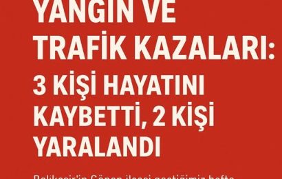 Gönen’de Trajik Bir Hafta: Yangın ve Trafik Kazalarında 3 Kişi Hayatını Kaybetti