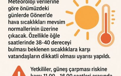 Gönen’de Kavurucu Sıcaklıklar Uyarısı: Vatandaşlar Dikkatli Olmalı