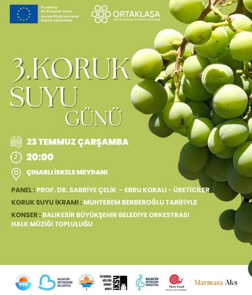 Marmara Adalar’da Koruk Suyu Günü Etkinliği Düzenleniyor