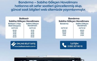 Balıkesir’den Sabiha Gökçen Havalimanı Sefer Saatleri Güncellendi