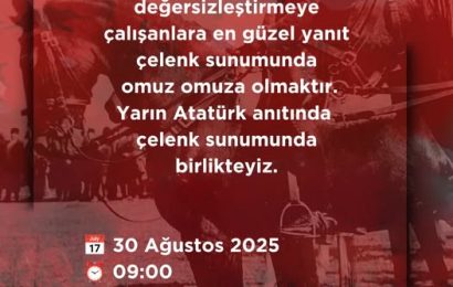 CHP Balıkesir, Atatürk Anıtı’na Çelenk Sunumuyla 30 Ağustos Zafer Bayramı’nı Kutlayacak