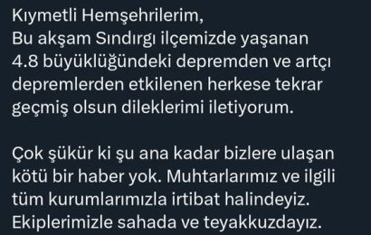 Balıkesir Sındırgı’da Deprem: Başkan Akın’dan Teyakkuz Mesajı