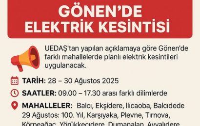Gönen’de Planlı Elektrik Kesintileri: 3 Gün Boyunca Farklı Mahalleler Etkilenecek