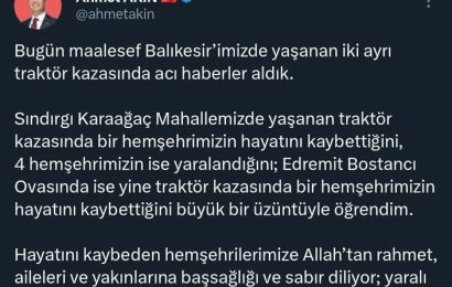 Balıkesir’de Traktör Kazalarında Hayatını Kaybedenler Oldu