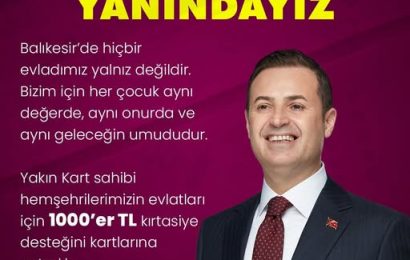 Balıkesir’de Öğrencilere 1000 TL Kırtasiye Desteği