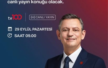 CHP Genel Başkanı Özgür Özel, Yarın TV100’de Canlı Yayında