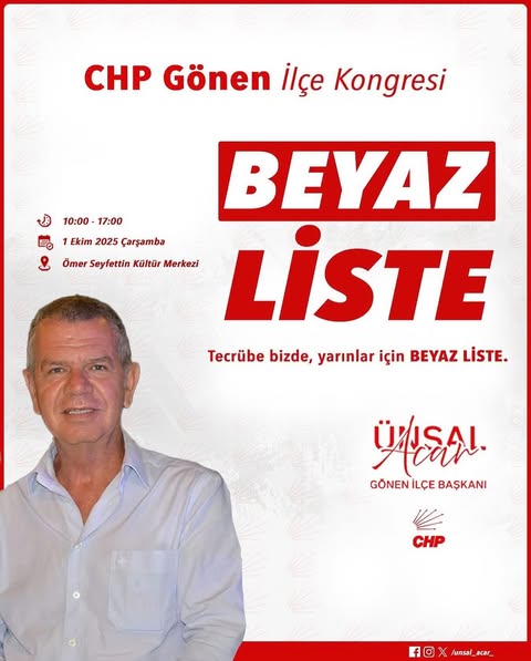 CHP Gönen’de İlçe Kongresi 1 Ekim’de Yapılacak